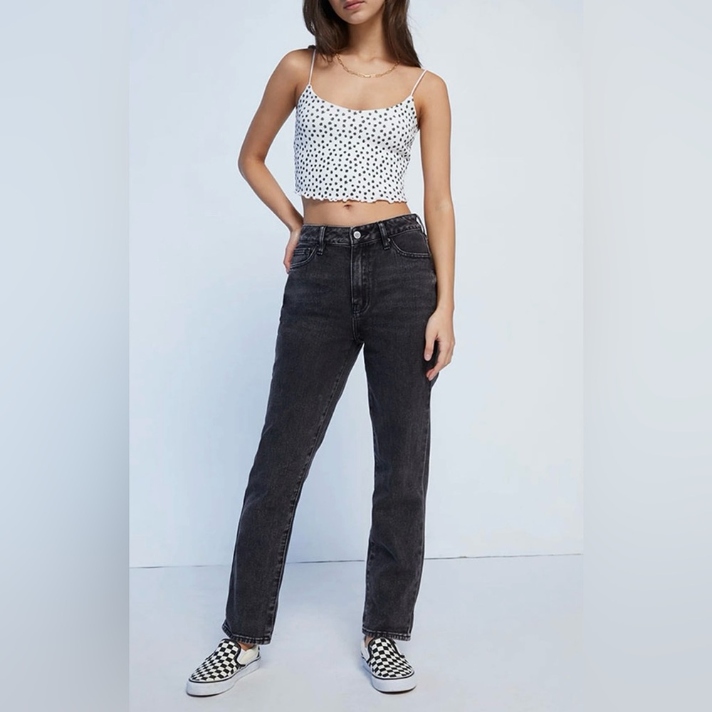 PacSun Black Mom Jeans High Rise Straight Leg Size 27